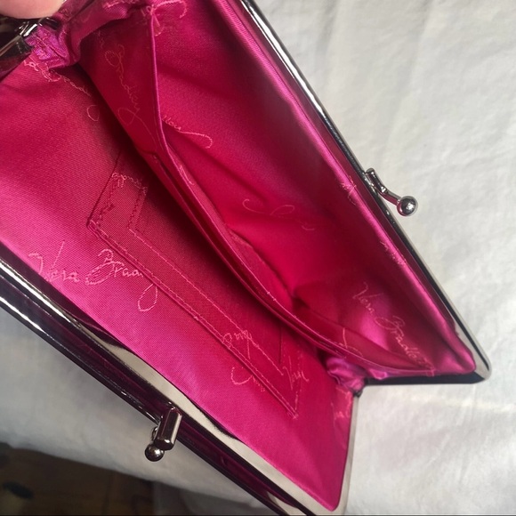 Vera Bradley Snap Top Quilted Paisley Wallet Maroon Olive Green Pink - Picture 12 of 16